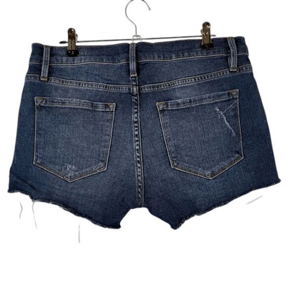 FRAME Le Cutoff Denim Shorts Azure Wash Jean Shorts Stretch Size 26 - Picture 4 of 11